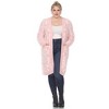 PS Leopard Print Open Front High Pile Fleece  Coat - White Mark - 2 of 4