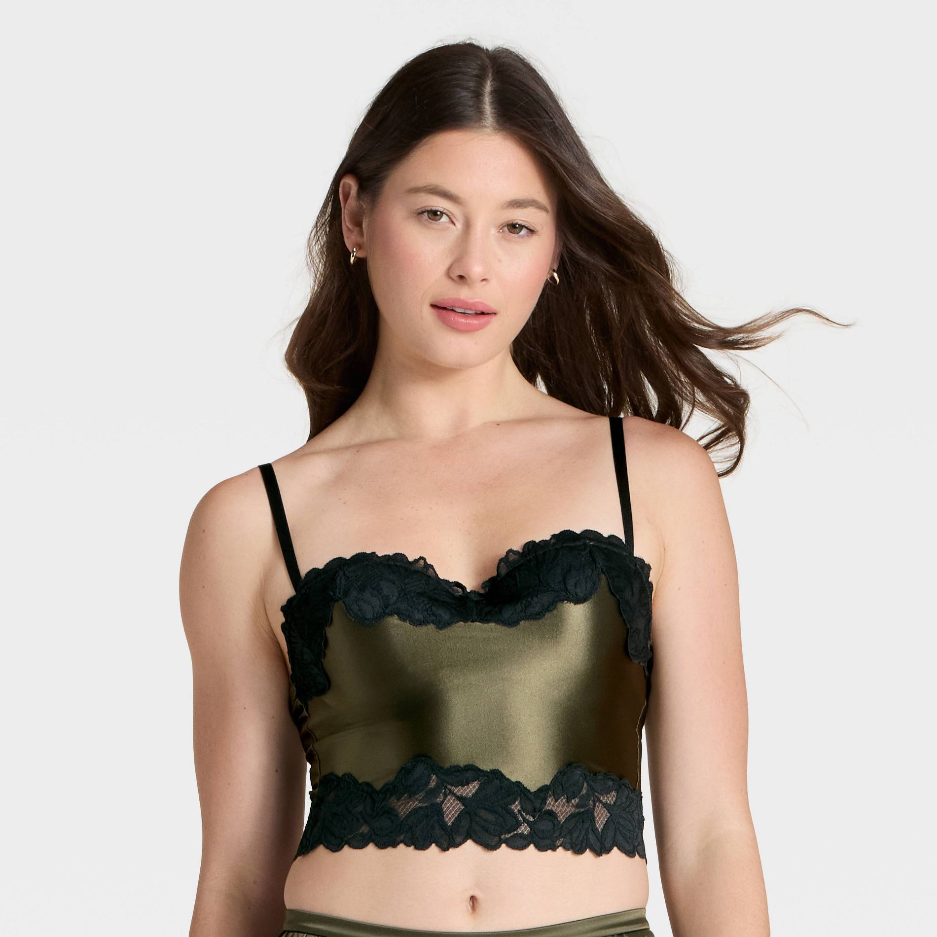 Women's Satin & Lace Lightly Lined Cami Bra - Auden™