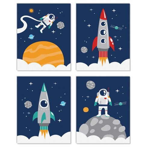 Big Dot Of Happiness Blast Off To Outer Space - Unframed Rocket