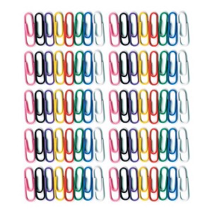 Baumgartens Vinyl-Coated Paper Clips, No. 1 Standard Size, 100 Per Pack, 10 Packs - 1 of 3