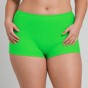 Calypsa Women's Plus Size Chlorine Resistant BoyShorts - 1 of 4