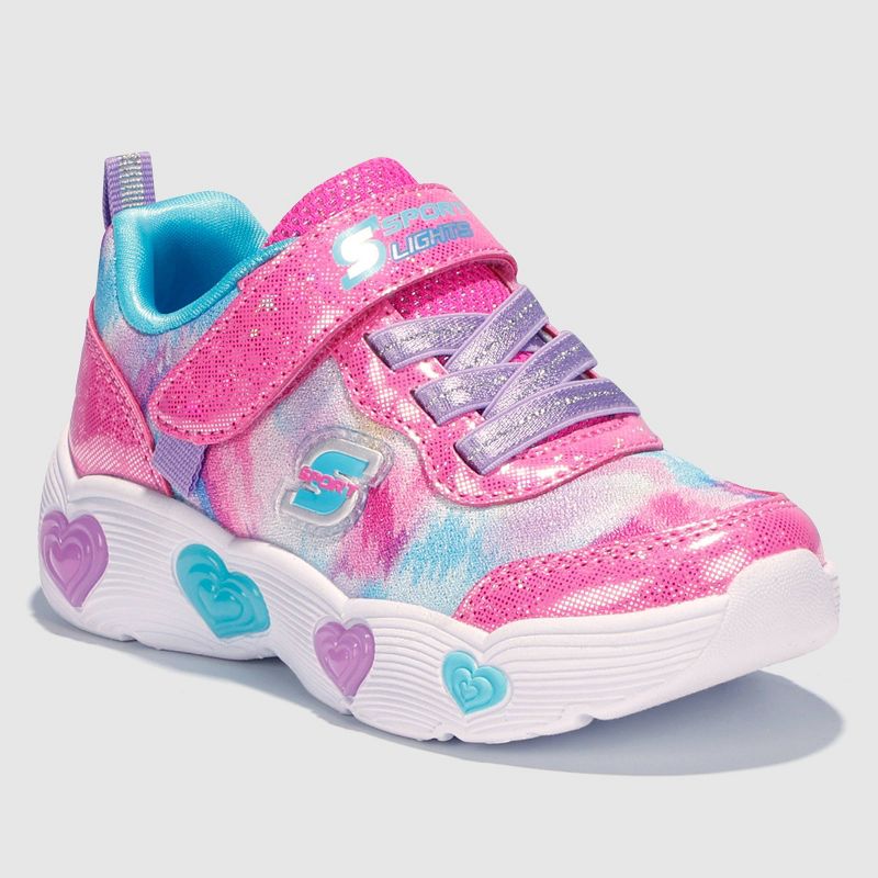 S Sport By Skechers Toddler Girls' Laura Hearts Print Sneakers - Pink, 6 of 8