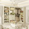 Aheaplus Corner Closet System with Mirror and Drawers, Wardrobe Organizer with Hanging Rods - 3 of 4