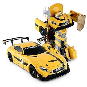 JuzToys Remote Control Car, 1:14 RC Car Mercedes-Benz GT3 2.4ghz RC Car Transformer Dancing Robot Car (Yellow) - 1 of 1