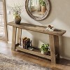 Tribesigns 63" Solid Wood Console Tables, 2-Tier Farmhouse Entryway Table, Narrow Sofa Table Behind Couch for Living Room, Hallway, Foyer - 2 of 4