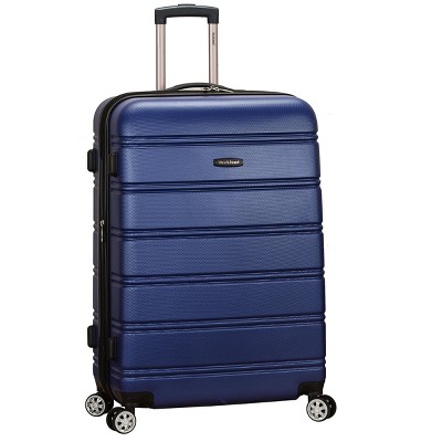 Rockland Melbourne Hardside Expandable Luggage with Spinner Wheels Blue Checked Large 28"