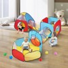 VEVOR 5 in 1 Kids Play Tent with Tunnel, Basketball Hoop for Boys, Girls, Babies and Toddlers, Indoor/Outdoor Pop Up Playhouse, Red/Yellow/Blue - 2 of 4