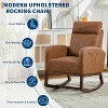 Rocking Glider Chair Modern Upholstered, Wingback Accent Rocker Chair Upholstered Tall Back Arm Chair - 2 of 4