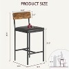 4-Pack 25.5" Upholstered Bar Stools ¨C Rustic Brown with Footrest & Backrest for Kitchen Islands & Counter Bars - 3 of 4
