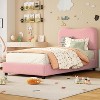 Bed Frame with Upholstered Headboard, Soft Low Profile Sturdy Platform Bed with Rounded Corners Design - 2 of 4