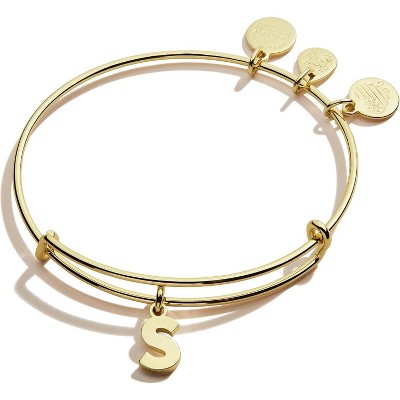 Alex and Ani Expandable Bangle for Women, Initials A to Z Letter Charms, Shiny Finish, 2 to 3.5 in