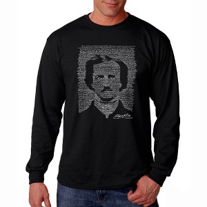 LA Pop Art Men's Word Art Long Sleeve T-shirt - EDGAR ALLEN POE - THE RAVEN - 1 of 4