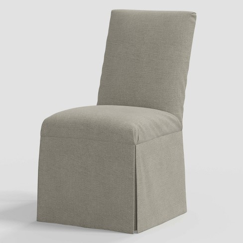 Samy Skirted Slipcover Dining Chair in Linen Putty Threshold