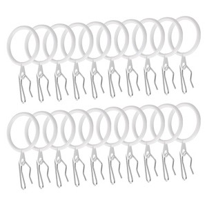 Unique Bargains Metal Drapery Eyelet Sliding Shower Curtain Hook Rings 40 Pcs - 1 of 4