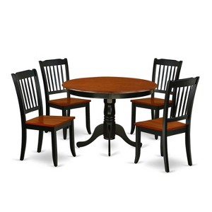 Hollywood Regency Dining Set - 5Pc Round Table & 4 Chairs - 42 Inch - Elegant Dining Room Furniture - 1 of 4