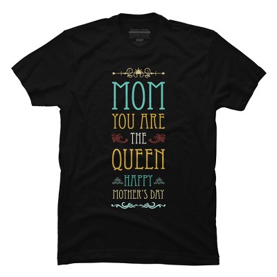Men's Design By Humans Mother's Day Mom Queen By tmsarts T-Shirt
