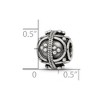 Black Bow Jewelry Sterling Silver Antiqued Artisan Divided Oval Design Bead Charm - 4 of 4
