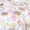 Slickblue Queen/King 5-Piece Cotton Bedding Set, Deep Pocket Sheet, Comforter Set, Floral, Pink Brown - 3 of 3