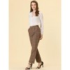 INSPIRE CHIC Women's Plaid Elastic Waist Casual Work Office Long Pants - 3 of 4