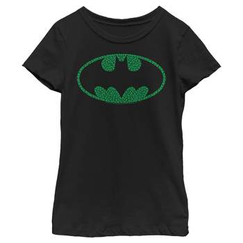 Girl's Batman St. Patrick's Day Cloverfield Bat Logo T-Shirt