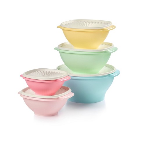 Tupperware Heritage Wonderlier 3.5 Cup Food Storage Bowl Set of  4 in Vintage Colors- Dishwasher Safe & BPA Free - (4 Containers + 4 Lids):  Home & Kitchen