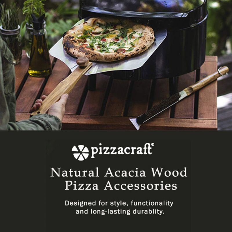Pizzacraft Acacia Wood Stone Scrubber Brush, 5", Natural Acacia, 4 of 5
