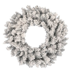Vickerman Artificial Frosted Silver Wreath Wreath - 1 of 2
