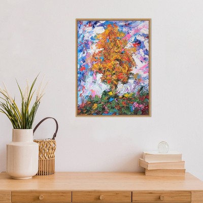 Vibrant Abstract Tree Canvas Wall Art with Float Frame