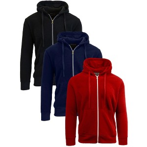 Galaxy By Harvic Boy's Slim Fit Fleece Lined Zip Up Hoodie-3 Pack - 1 of 4
