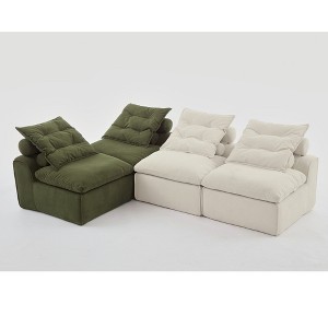 TIRAMISUBEST 39 inch Compression Sofa 2/4/6 Seats Chenille Foldable Floor Bed Fixed Frame Single Seater Boneless Modular Living Room Bedroom - 1 of 4