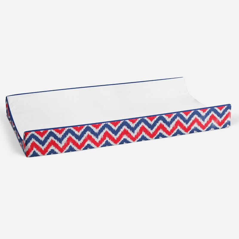 Bacati - MixNMatch Navy/Red White Changing Pad Cover, 3 of 10