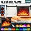 Sliding Diamond Door TV Stand for TVs up to 65" with 23" Electric Fireplace Included - 3 of 4