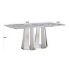 Modern 70'' Faux Marble Dining Table with Stainless Steel Base, Large Rectangular High Gloss Table for Kitchen or Dining Room – The Pop Home - 4 of 4