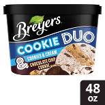 Breyers Cookie Duo Cookies & Cream + Chocolate Chip Cookie Frozen Dairy Dessert - 48oz