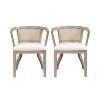 Christopher Knight Home Delwood Traditional Upholstered Rubberwood and Cane Dining Chairs (Set of 2) - 2 of 4