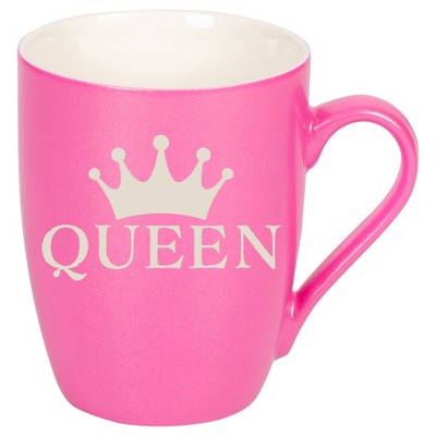 100 North Crown Royalty 10 Ounce Pink Metallic Finish, Comfortably Fits Your Hands, New Bone China Coffee Tea Cup Mug, Queen