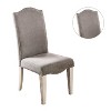 Simple Relax Set of 2 Side Chairs with Nailhead Trim Design in Gray and Antique White - 3 of 4