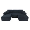 105.7'' Plush Corduroy Deep-Seat Modular Sectional Sofa with U-Shaped Chaise and No-Assembly Design - 3 of 4
