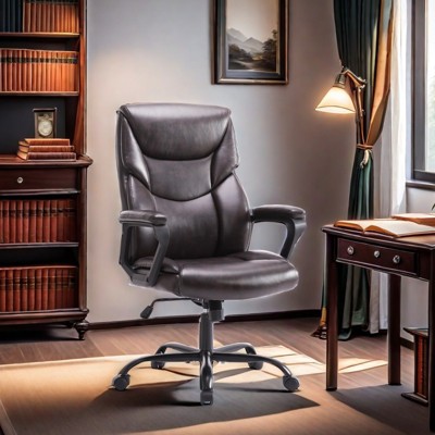 GlasFlength Seating Sets with Adjustable Armrest, Lumbar Support and Strong Metal Base, for home or office, Brown, 21.85"*21.65"*44.48"
