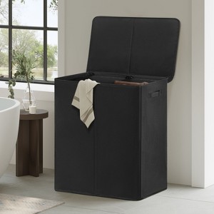 WOWLIVE 154L Laundry Hamper with Lid and 2 Removable Bags, Tall Collapsible Basket - 1 of 4