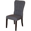 HomeRoots Set of Two Gray and Brown Fabric And Wood Dining Side Chairs - 4 of 4