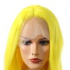 Unique Bargains Women's Medium Long Straight Bob Lace Front Wigs with Wig Cap 14" Yellow 1PC - 4 of 4
