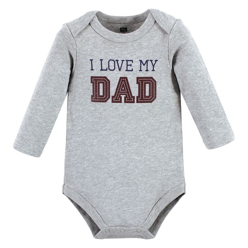 Hudson Baby Infant Boy Cotton Long-Sleeve Bodysuits, Love Dad, 3 of 6