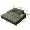 TiramisuBest Convertible Corduroy Sleeper Sofa Chair, Oversized Fluffy Lounge Sofa with Double Chaise, Modern Combination Couch for Living, Beige - 3 of 4