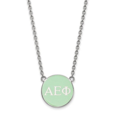 Black Bow Jewelry Sterling Silver Alpha Epsilon Phi Greek Life Necklace 18 Inch
