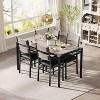 Dining Table Set for 2/4 with Upholstered Chairs & Corner Protectors, Small Space Kitchen Table, Rustic Gray/Brown - 3 of 4