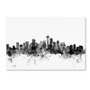 Trademark Fine Art-Michael Tompsett 'Seattle Washington Skyline B&W' Matted Framed Art - 2 of 3