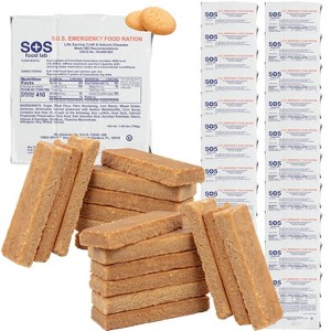 SOS Food Lab Emergency Food Bar - 3600 Calorie Ration (20 Pk Shortbread Cookie) - 3 Day/72 Hour Ready to Eat Supply for Camping - 5 Year Shelf Life! - 1 of 4