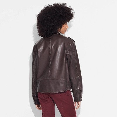 Damen Kunstleder Oversized Moto Jacke - Wild Fable - Bild 11 von 16