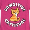 Girls' - Instant Message - Cat Pawsitive Cattitude Fitted Short Sleeve Graphic T-Shirt - 2 of 4